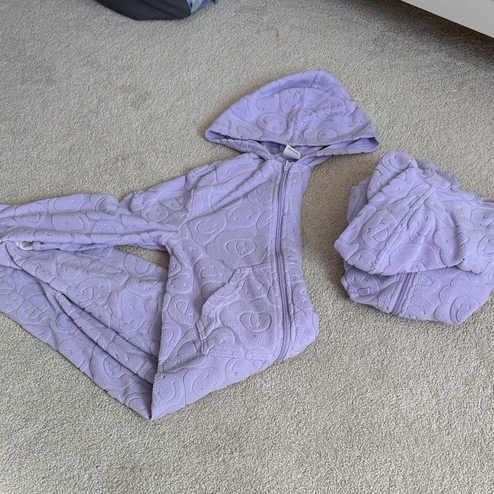 Cat & Jack Purple Kids One Piece Footie- size S 6/7- selling 2 of them